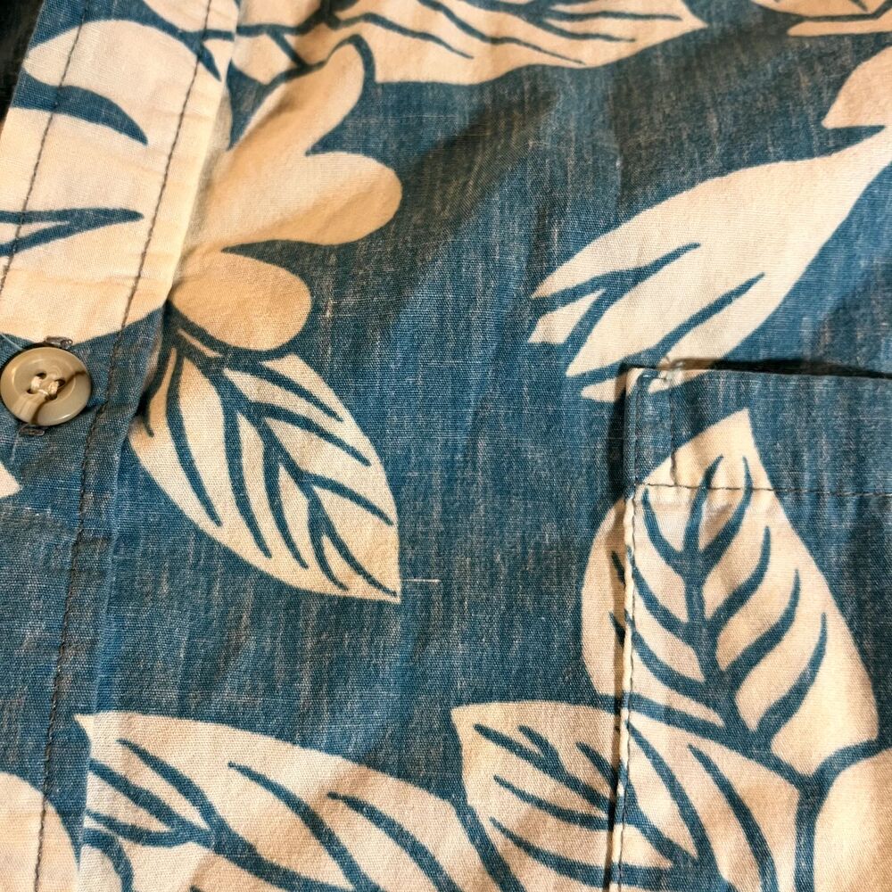 VTG Tori Richard Shirt Mens Large Blue Floral Hawaiian Aloha Made Hawaii Camp - Picture 4 of 12